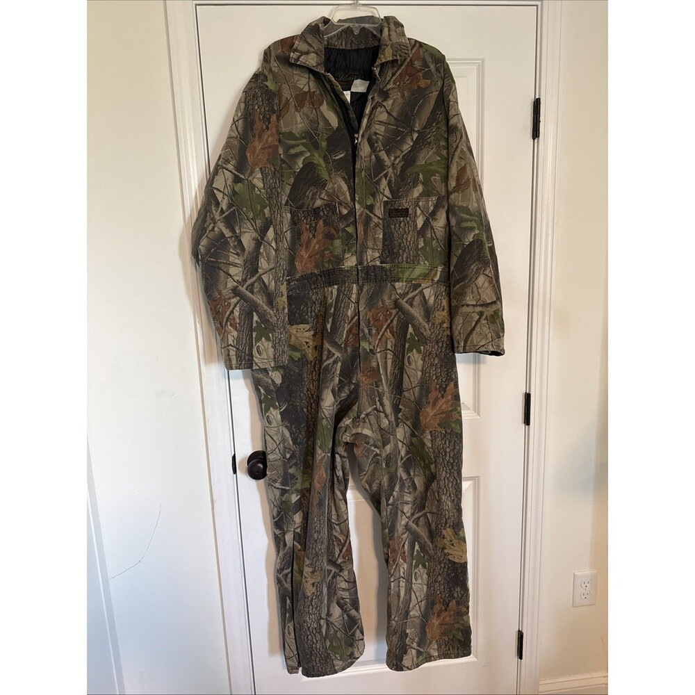 VTG Liberty Camo Coveralls Mens 2XL Quilted Insulated Realtree Hunting USA